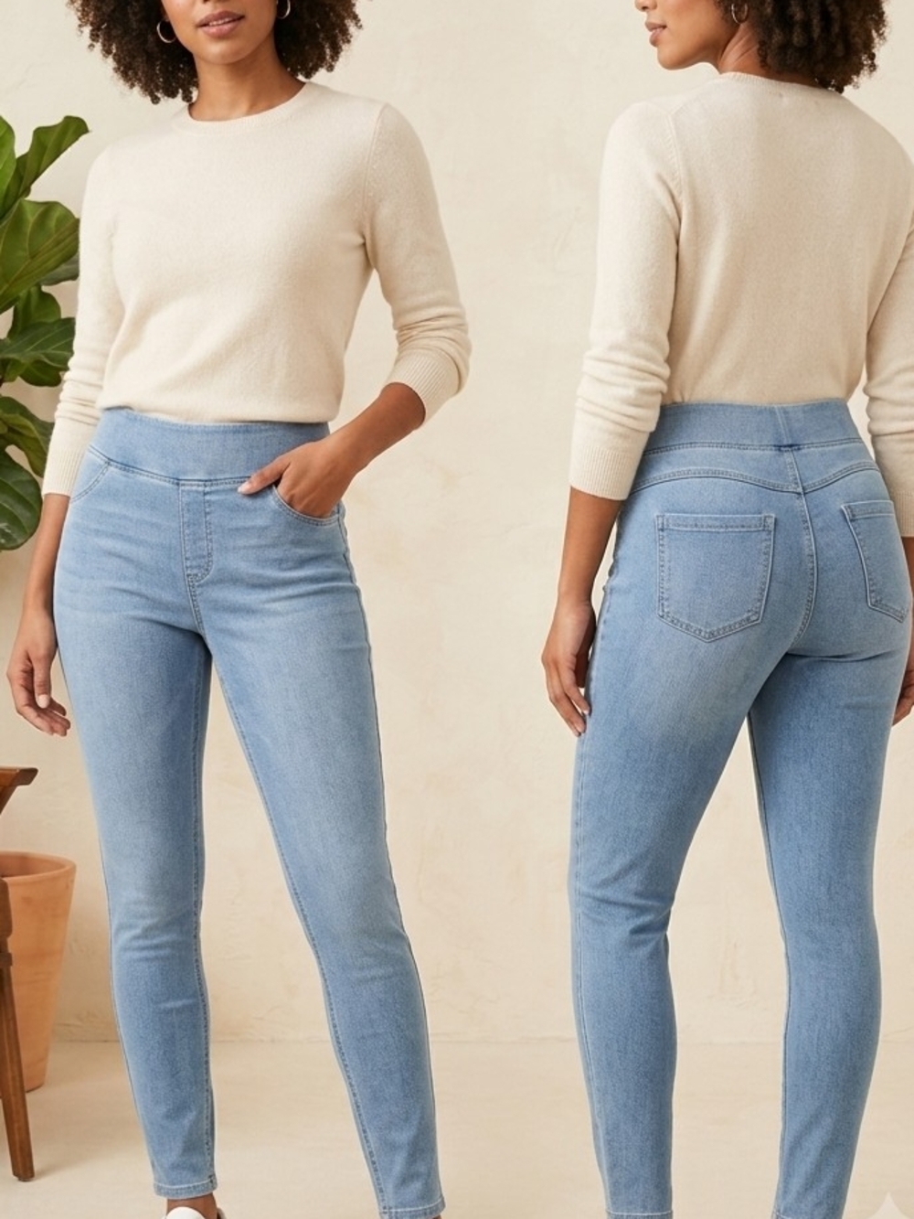 Halara High Waisted Denim Look Leggings Jeggings